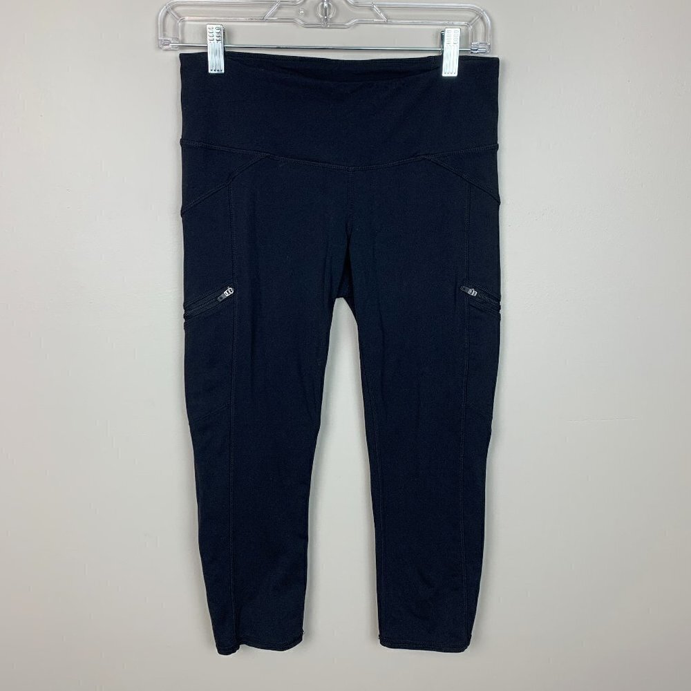 Athleta Black Medium Rise Cropped Leggings, Size Small